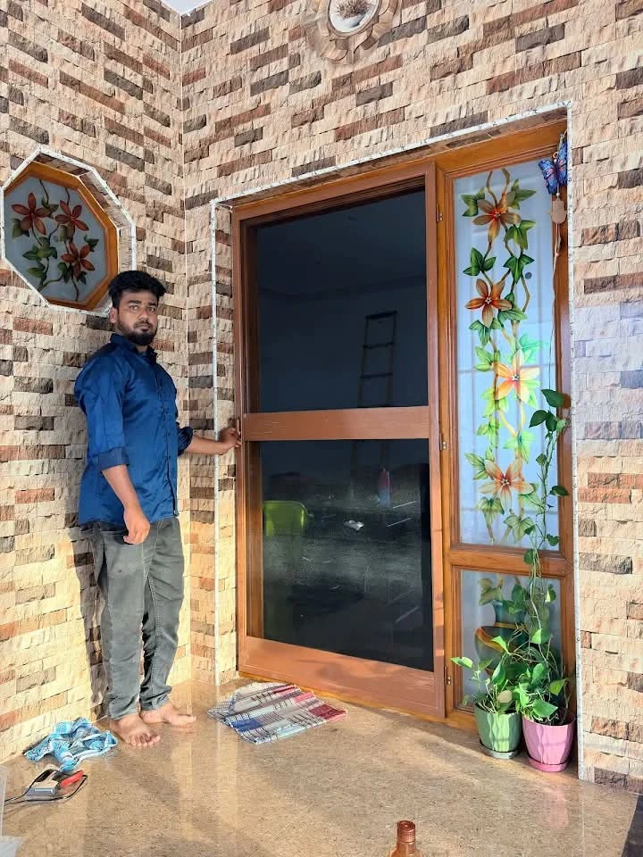 Complete A2Z Interiors mosquito mesh screen door installation